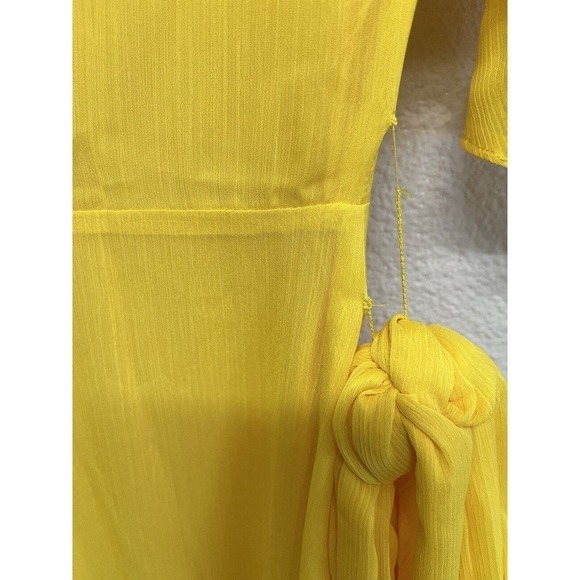 Privacy Please Yellow Chiffon Asymmetrical Maxi Dress Size Small - Picture 5 of 13